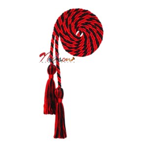 Single Entwined Honor Cord Red Red Black